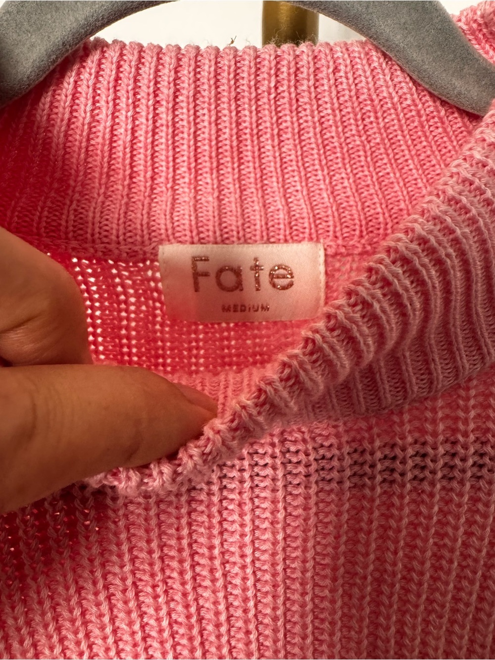 Fate Pink Heart Knit Short-Sleeve Sweater NWOT - Picture 2 of 3